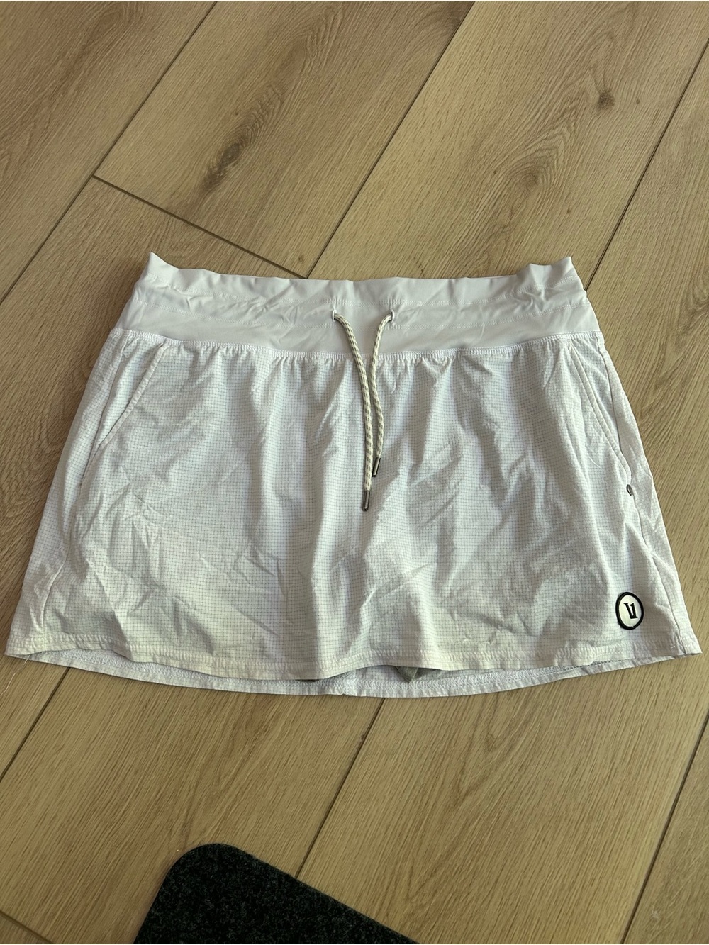 Vuori Light Gray Athletic Skort with Inner Shorts